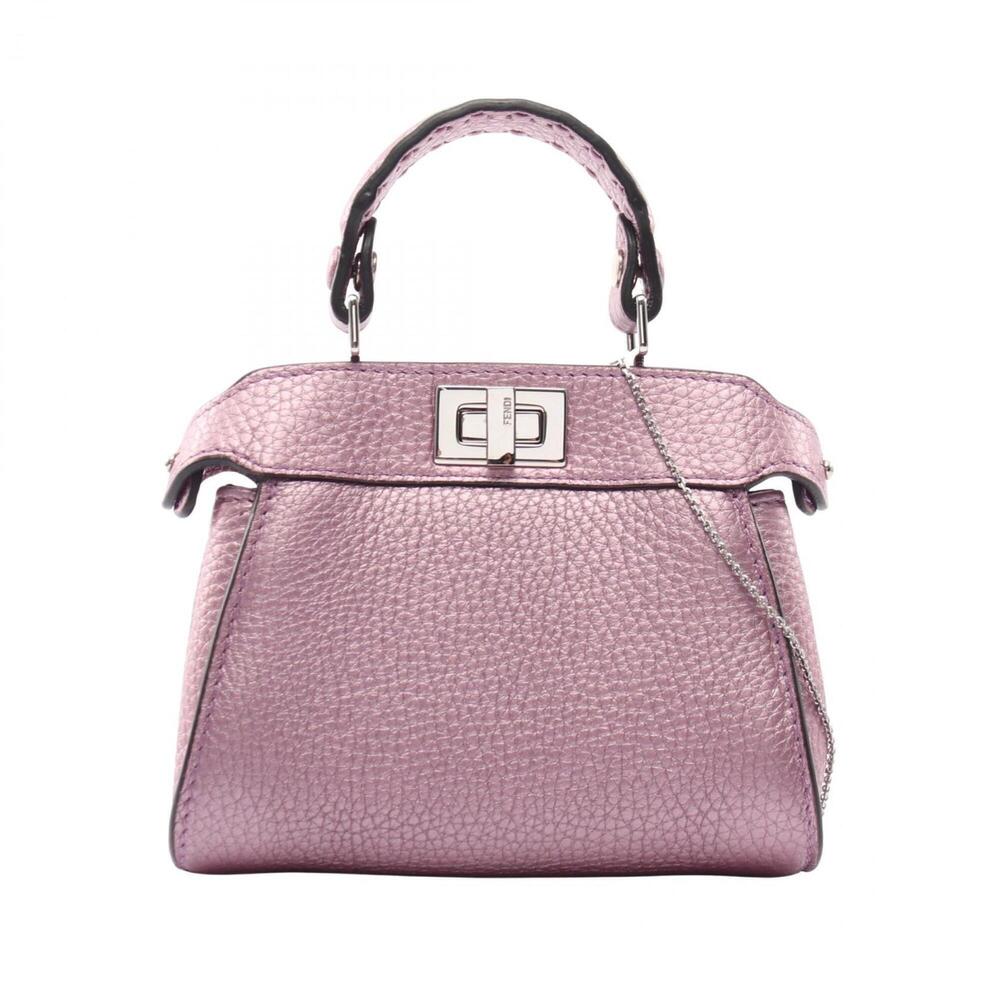 Fendi Peekaboo Nano 2-Way Handbag, Leather, Women's, Pink, 7AS294